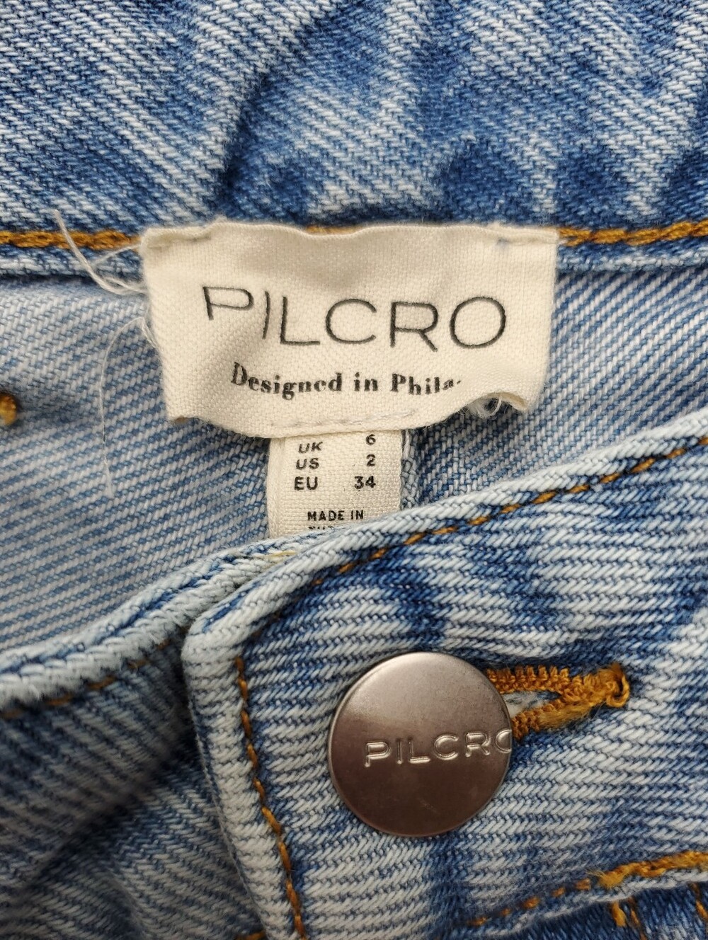 Pilcro The Madi Light Blue Wash Denim Maxi Skirt Size 2 Front Split Raw Hem - Picture 2 of 9